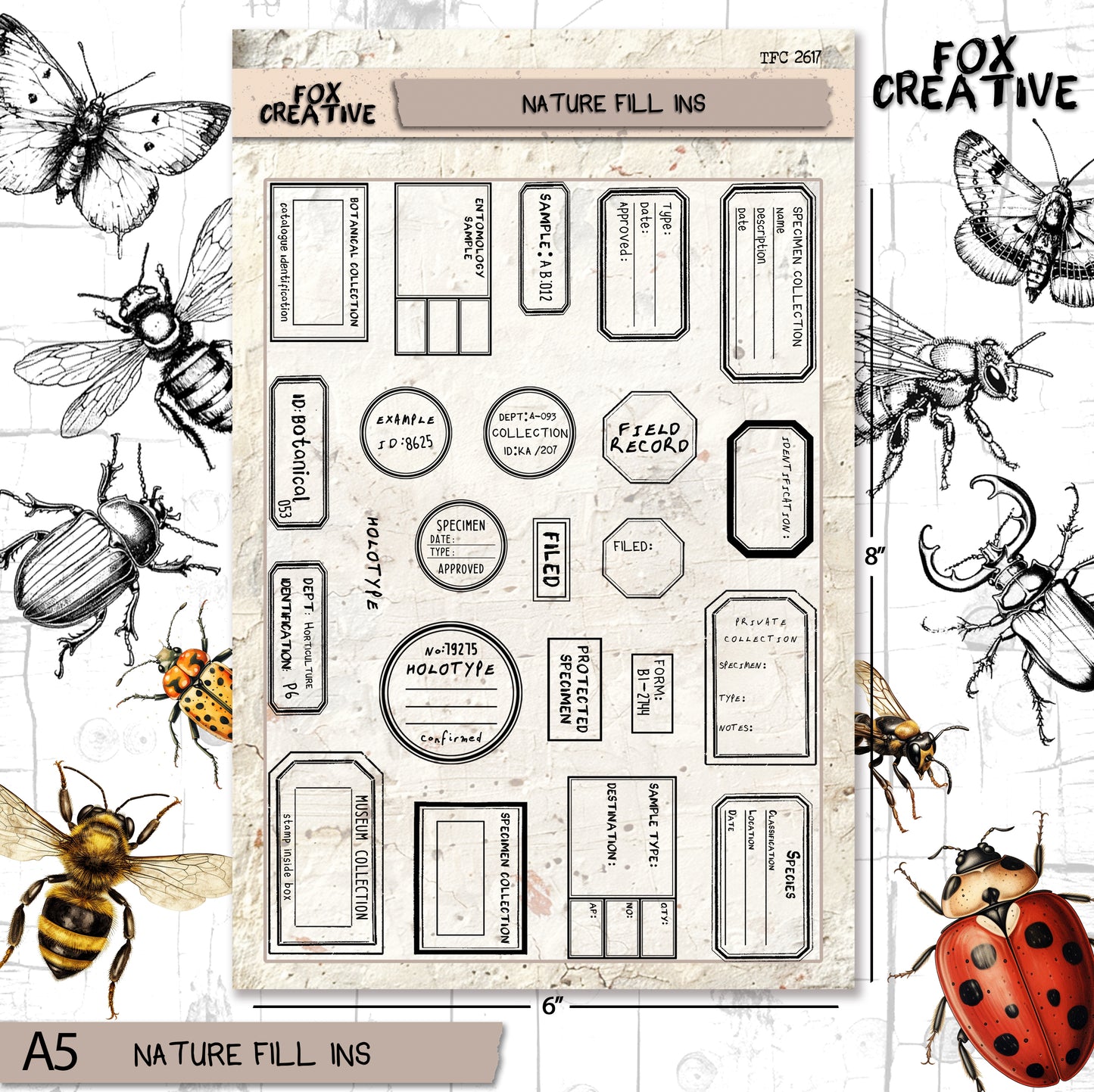 Nature Fill Ins – A5 Clear Stamp Set TFC 2617 (£20.40 Inc VAT)